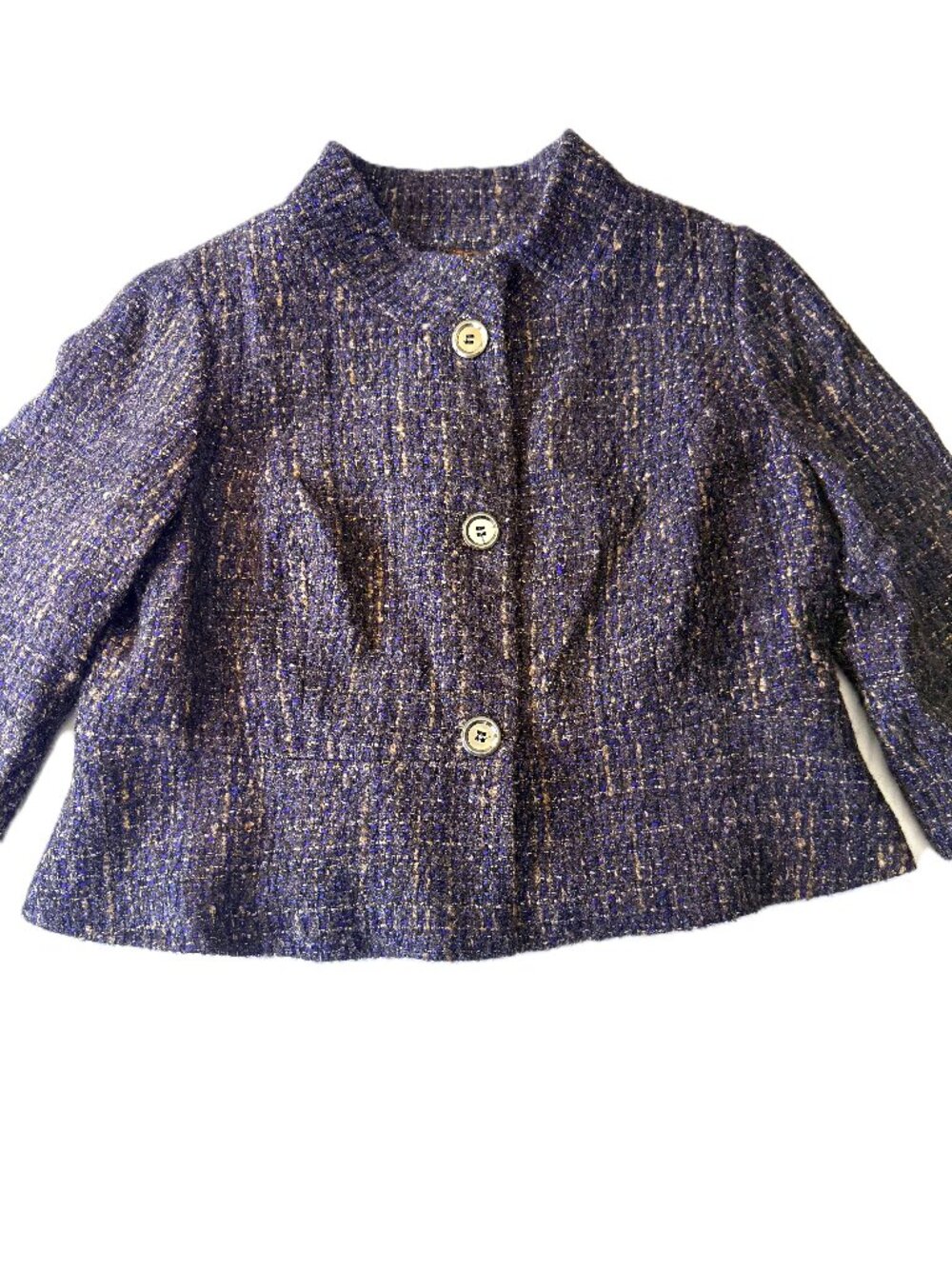 Victor Alfaro Tweed Bouclé Jacket 18W Quiet Luxury Academia Chic Blazer 3902